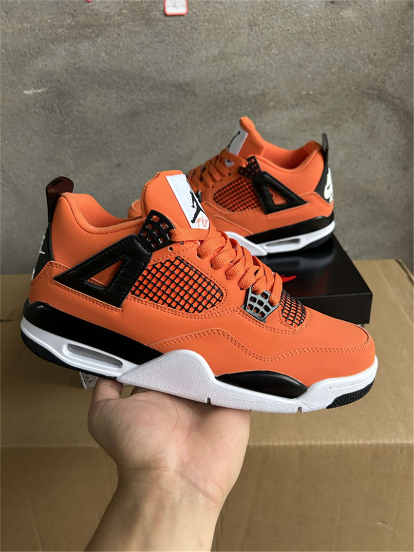 Women's Orange Running weapon Air Jordan 4 Shoes 0115